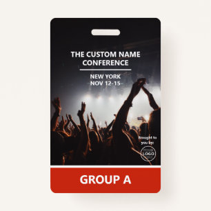 Red Group Conference QR Code Custom Access Pass Badge