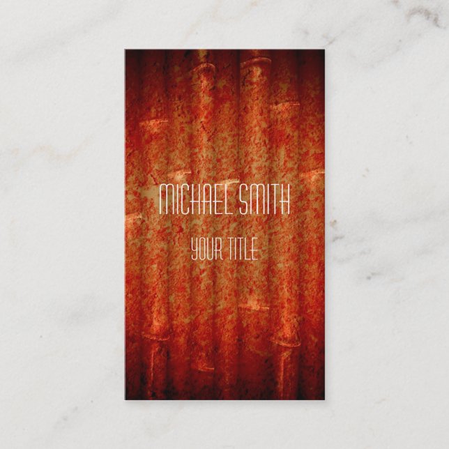 Red Grunge Background Business Card (Front)
