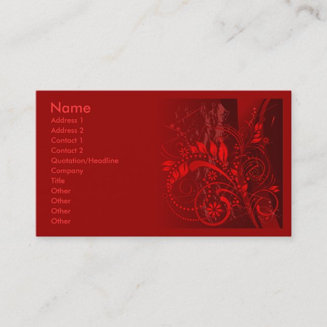 red grunge business card (Front)