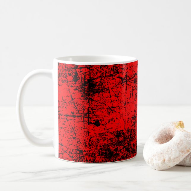 Red Grunge Coffee Mug (With Donut)