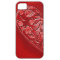 Red Grunge Floral Half-Heart