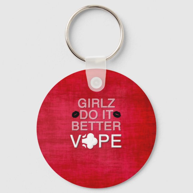 Red Grunge Girly Vape Keychain (Front)