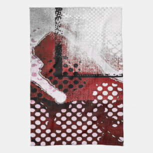 Red Grunge Kitchen Towel