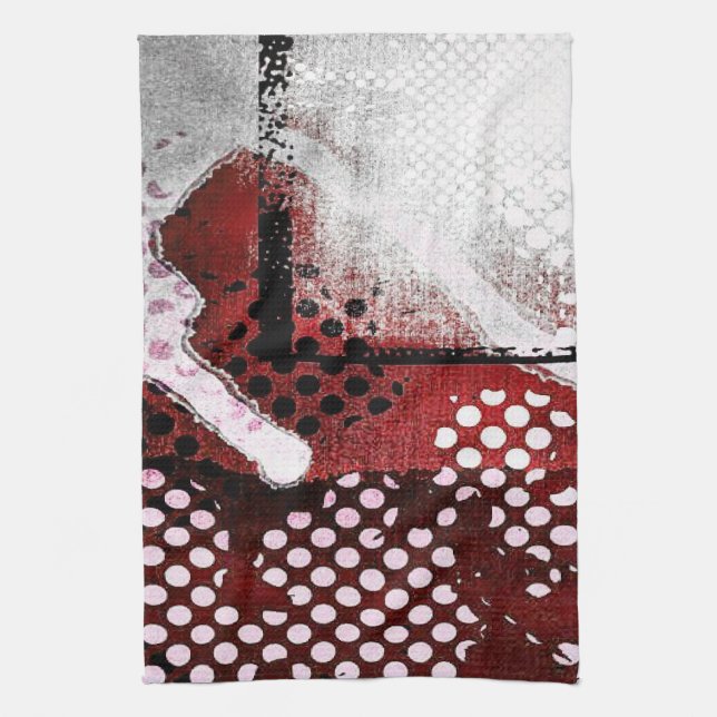 Red Grunge Kitchen Towel (Vertical)