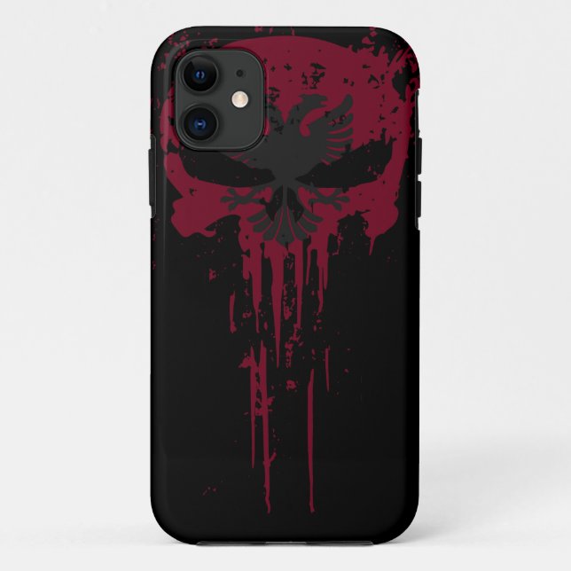 RED Grunge skull  Case-Mate iPhone Case (Back)