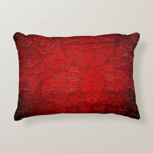 Red grunge texture black gradient accent pillow