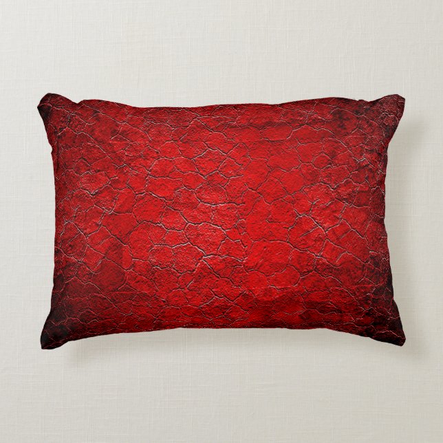 Red grunge texture black gradient accent pillow (Front)