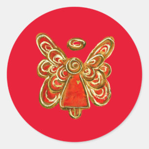 Red Guardian Angel Art Decal Stickers