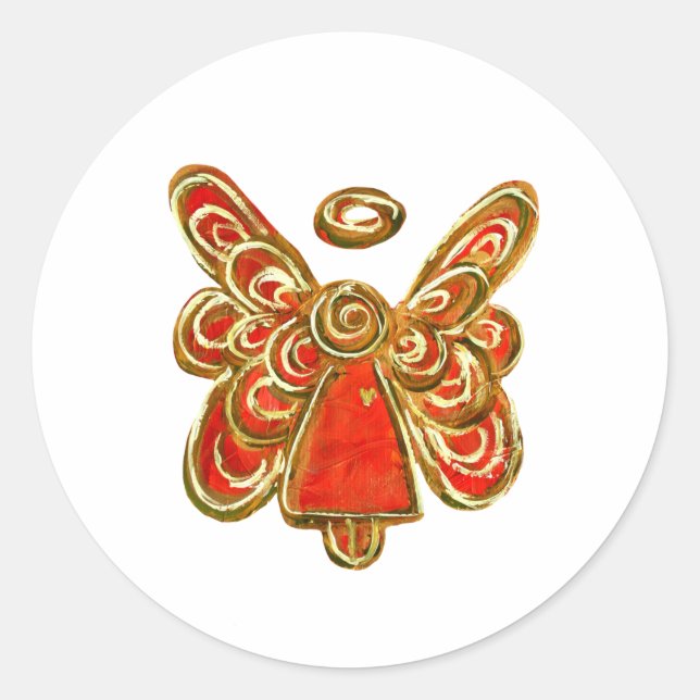 Red Guardian Angel Art Decal Stickers (Front)