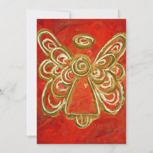 Red Guardian Angel Art Invitation personnalisé ou 