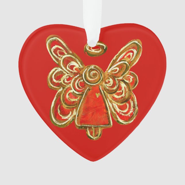 Red Guardian Angel Art Noël Pendentif Ornement (devant)