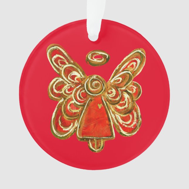 Red Guardian Angel Art Vacances Ornements Pendenti (devant)