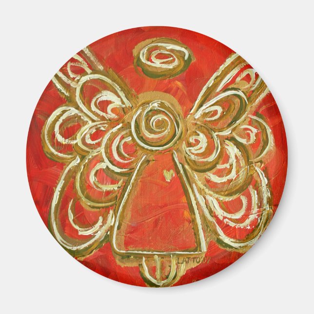 Red Guardian Angel Gift Magnets (Front)