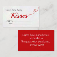 Red "Guess How Many Kisses" Bridal Shower Game