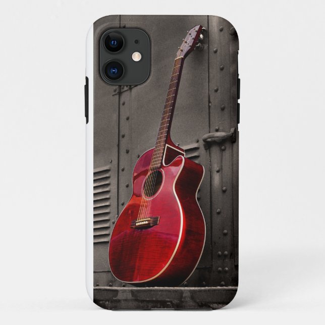 Red Guitar iPhone 5/5s Cell Phone Cover (Back)