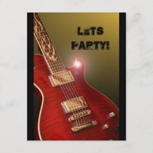 red guitar party invite