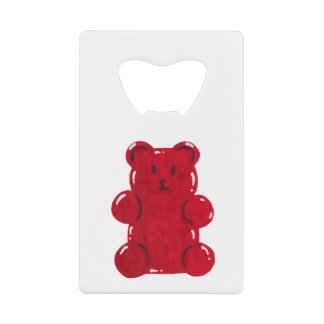 red gummy bear credit card bottle opener