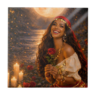 red gypsy decorative tile