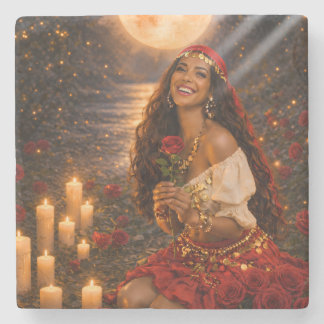 red gypsy trivet stone coaster