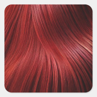 Red Hair Background Square Sticker