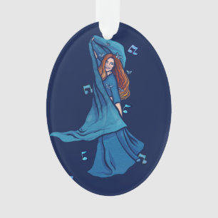 Red Hair Belly Dancer art Belly Dancing Redhead Ornament