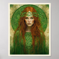 Red Hair Celtic Knot Headband Art Nouveau Woman
