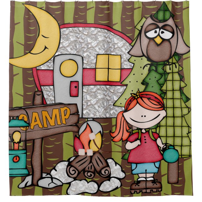 Red Hair Girl Outdoors Camping Vacation (Front)