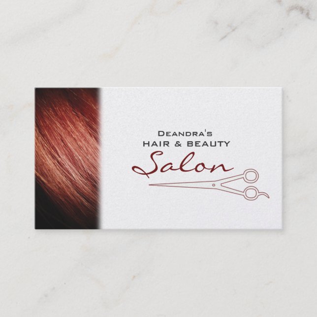 Red Hair Gold Stylist Salon Appointment Card (Front)