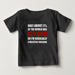 Red Hair Majestic Unicorn Baby T-Shirt