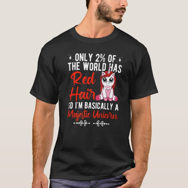 Red Hair Unicorn Red Haired Ginger Redhead   T-Shirt (Front)
