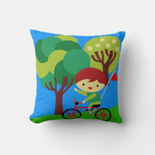 Red Haired Boy sur Coussin de vélo