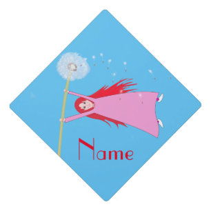 Red-haired Dandelion Girl Thunder_Cove Graduation Cap Topper
