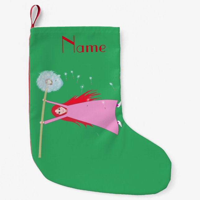 Red-haired Dandelion Girl Thunder_Cove Small Christmas Stocking (Front)