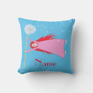 Red-haired Dandelion Girl Thunder_Cove Throw Pillow