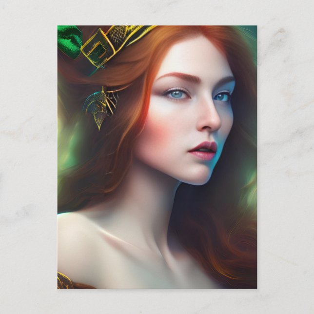 Red Haired Woman Postcard (Front)