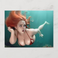Red Haired Woman Under Water Photography