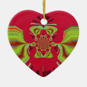 Red Hakuna Matata pattern Ceramic Ornament