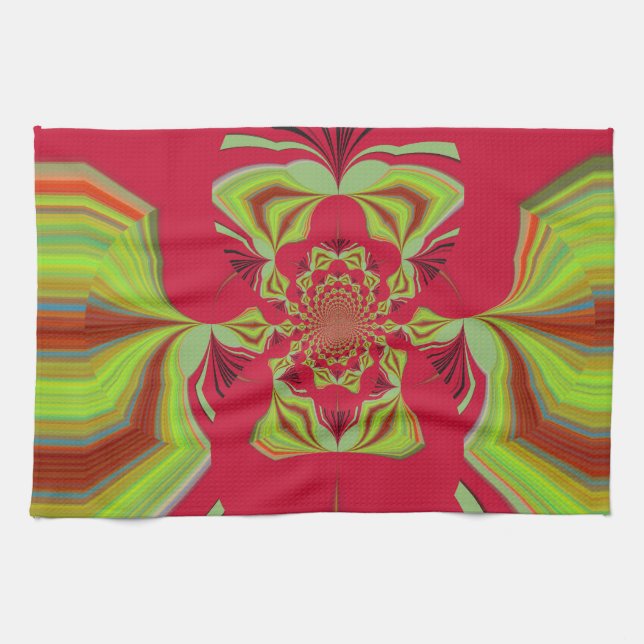 Red Hakuna Matata pattern Kitchen Towel (Horizontal)