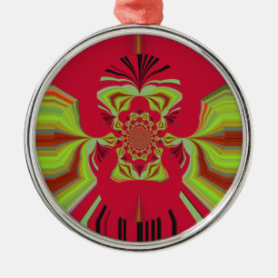 Red Hakuna Matata pattern Metal Ornament
