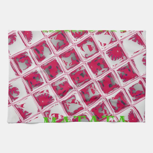 Red Hakuna Matata Style Kitchen Towel (Horizontal)