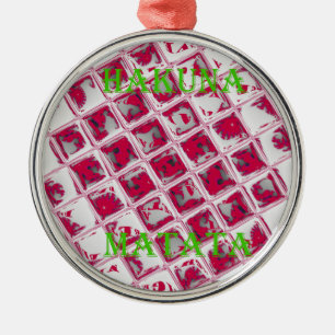 Red Hakuna Matata Style Metal Ornament