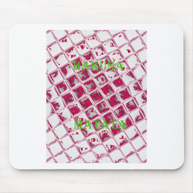 Red Hakuna Matata Style Mouse Pad (Front)