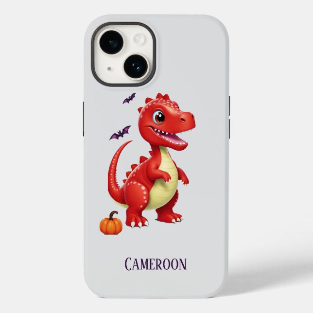 Red Halloween dinosaur Case-Mate iPhone Case (Back)