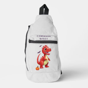 Red Halloween dinosaur Sling Bag