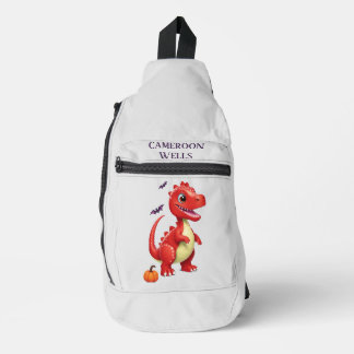 Red Halloween dinosaur Sling Bag