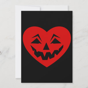 red halloween heart gothic valentine creepy  invitation