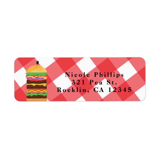 Red Hamburger Summer Cookout Barbecue Invitation (Devant)