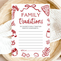 Red Hand Drawn Baby Shower Family Tradition Game