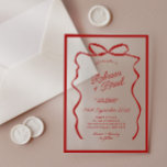 Red Hand Drawn Bow Ribbon Sketch Wedding Acrylic Invitations<br><div class="desc">Featuring delicate hand-drawn bows and ribbons, this Hand Drawn Bow Ribbon Sketch Wedding Invitation offers a truly charming aesthetic that is sure to captivate your guests. Its whimsical design and vintage-inspired elements add a touch of nostalgia and elegance to your special day, setting the perfect tone for a romantic celebration....</div>
