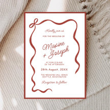 Red Hand Drawn Bow Ribbon Sketch Wedding